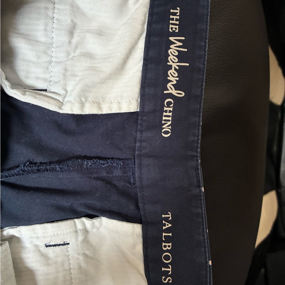 Talbots Navy and White Polka Dot Chino Pants 14 - Picture 4 of 4